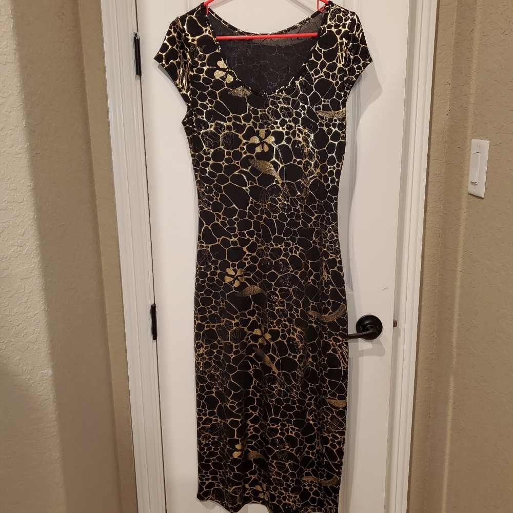 Black and gold dress